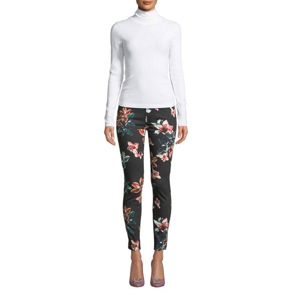 7 For All‎ Mankind Ankle Skinny Moonlight Orchid Floral Stretch Jeans 27 Spring - Picture 2 of 6